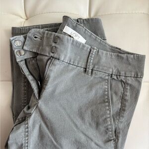 LOFT Cotton Light Gray Skinny Trousers